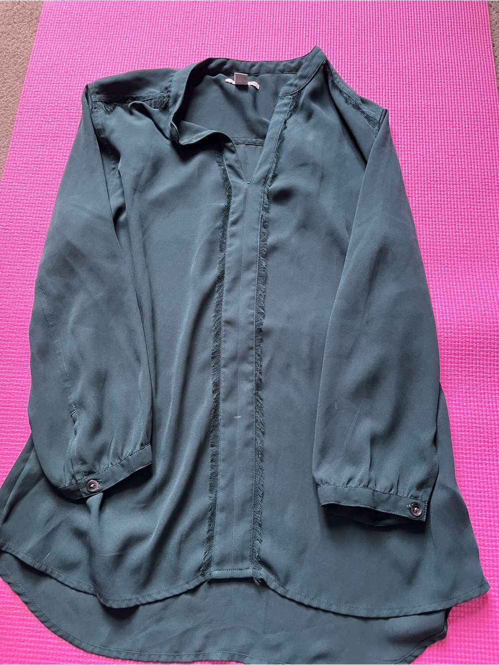 Halogen Teal V-Neck Blouse